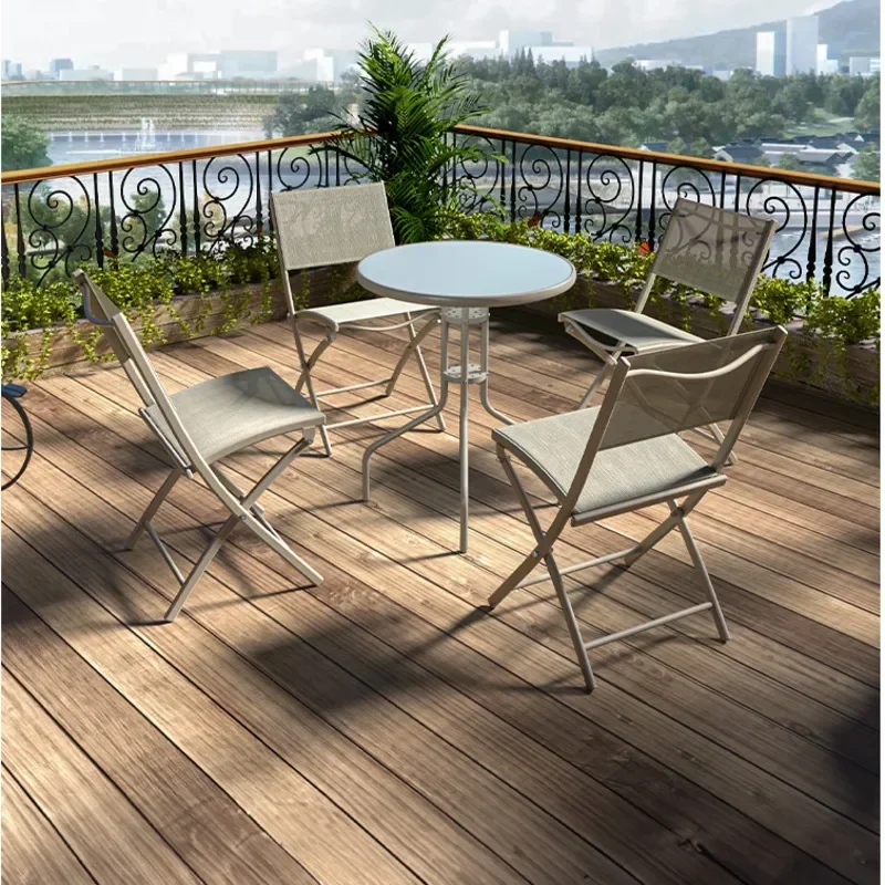 Courtyard Balconies Camping Table Outdoor Tables Chair Set Portable Table Casual Folding Garden Furniture Carbon Steel Desk