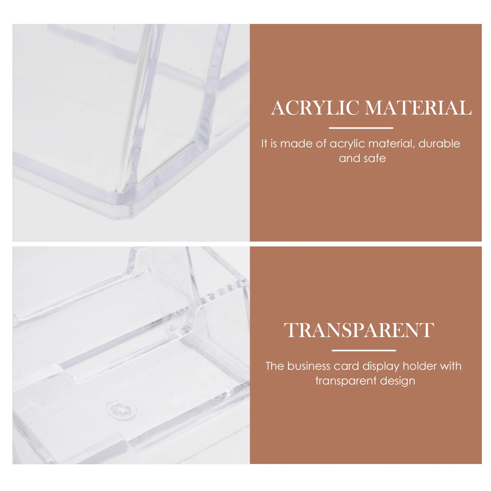 

2Pcs Acrylic Card Holders Simple Appearance Thickened Base Convenient Business Card Organizer Office Accessory