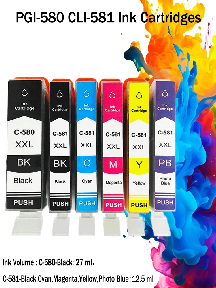 pgi 580 cli 581 ink cartridges PGI 580 CLI 581 Premium cartridges compatible with Canon PIXMA TS705 TR7550 TR8550 TS6150 TS8150