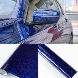 PET Flower Carbon Blue Carbon Fiber Car Sticker Car Film Vinyl Decal Car Film Covering Glue For BMW 1/ 3/ 5/ 6/ 7/ Z/ Mini