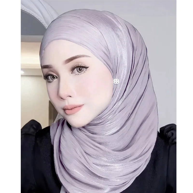 Ramadan Solid Thin Shawl Big Size Rayon Hijab Scarf Women Muslim Headscarf Wraps Shawls Femme Musulman Headband Islamic Turban