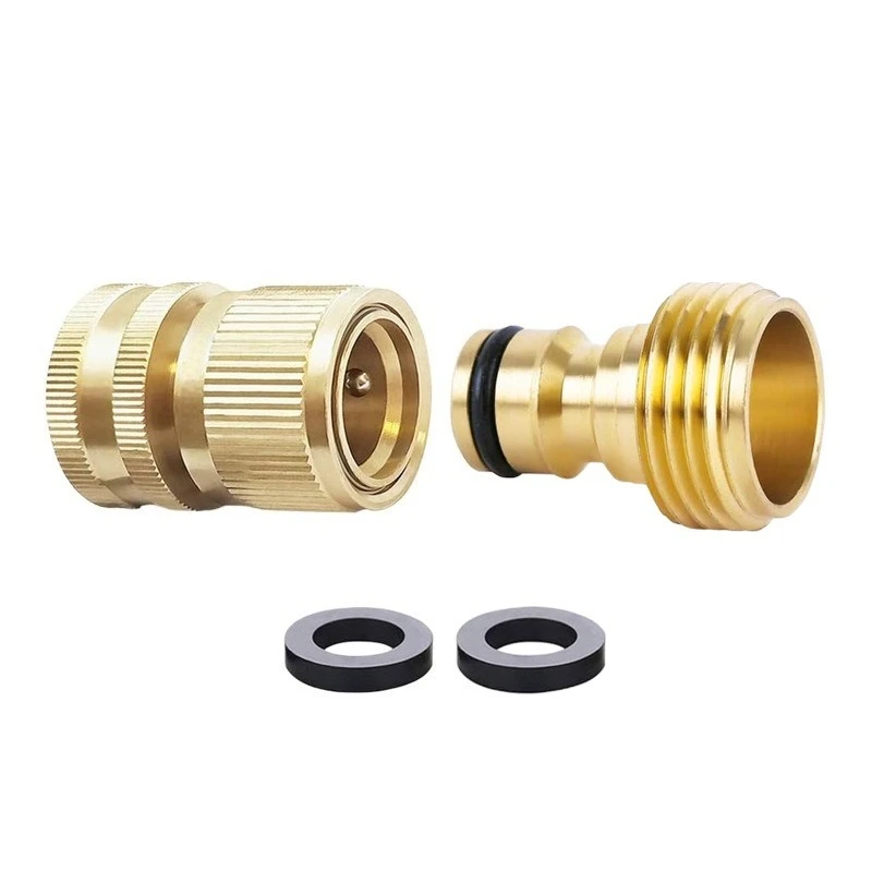 American Brass Garden Hose Quick Connector 3/4GHT Outer Tooth Pacifier 3/4GHT Inner Tooth Water Connector
