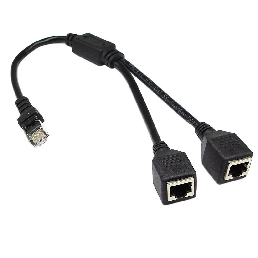 

RJ45 Ethernet Extension Cable Rj45 Ethernet Lan Patch Network Cable Adapter For PC Laptop RJ45 Splitter 2 in1