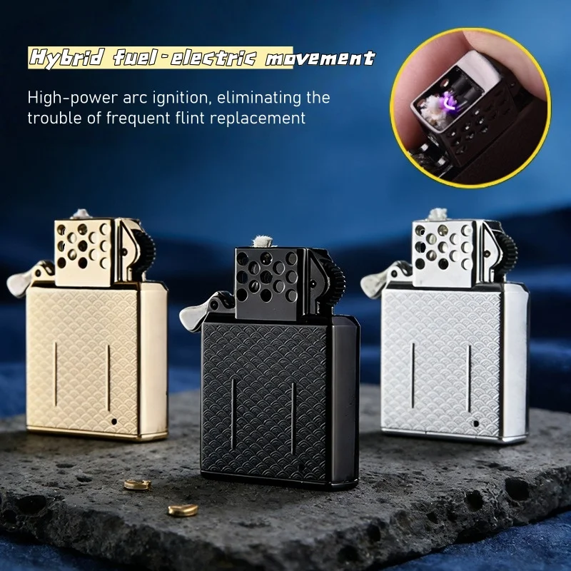 High-Endurance Fully Sealed Mechanism Windproof Lighter Inner Oil/Electricity Dual-Use Inner Chamber Compatible Zorro Lighters