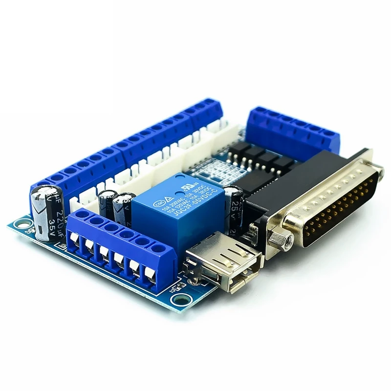 Interface Board MACH3 Interface Board CNC 5 Axis With Optocoupler Adapter Stepper Motor Driver + USB Cable