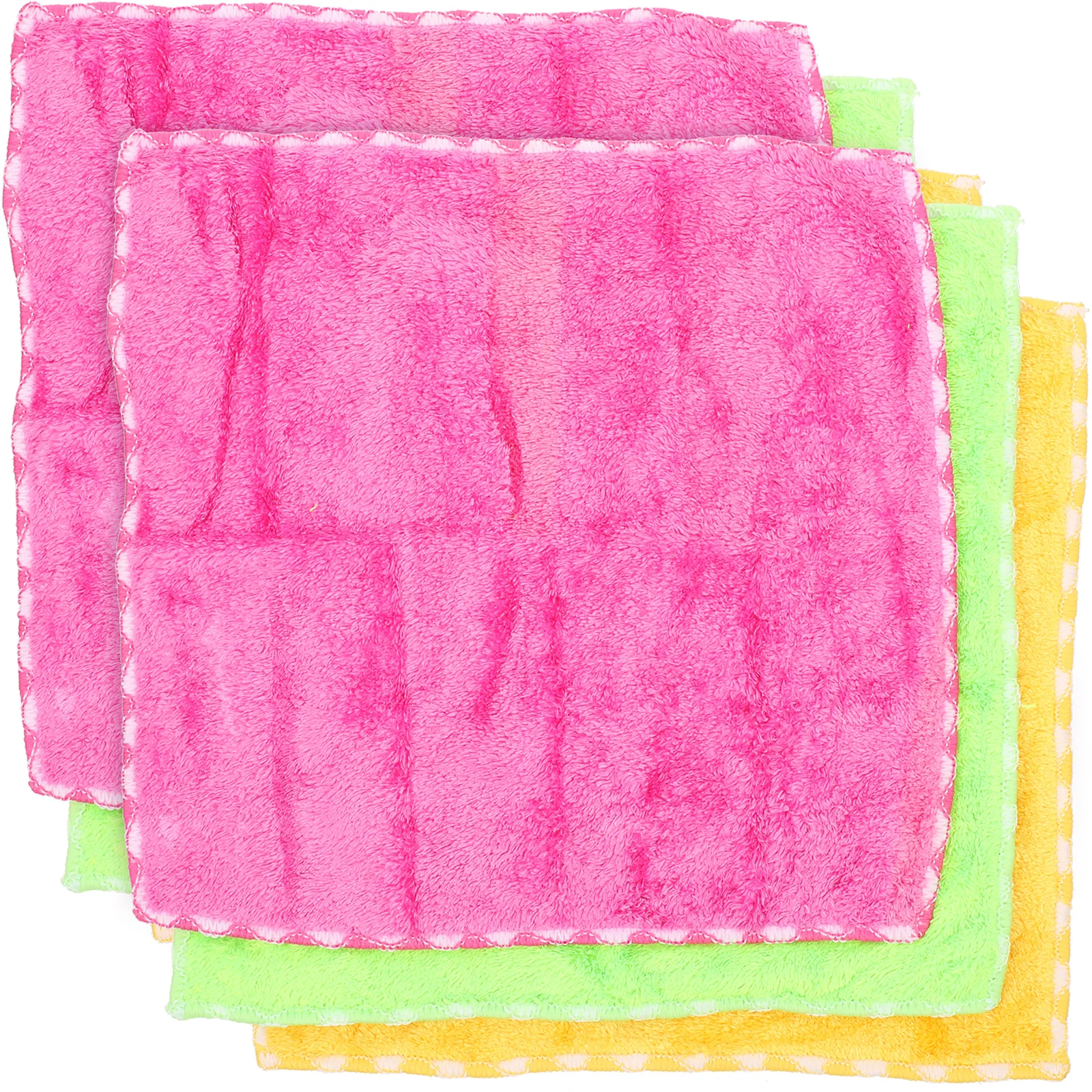 

6 Pcs Kitchen Coral Velvet Rag Reusable Washcloth Dishcloth Reuse Cloths Microfiber Rags