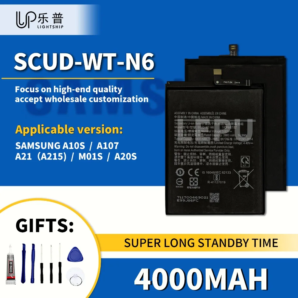 

SCUD-WT-N6 Phone Battery for SAMSUNG A10S A107 A20S with Free Tool Lithium Ion Battery for SAMSUNG M01S A215 Battery 4000mAh