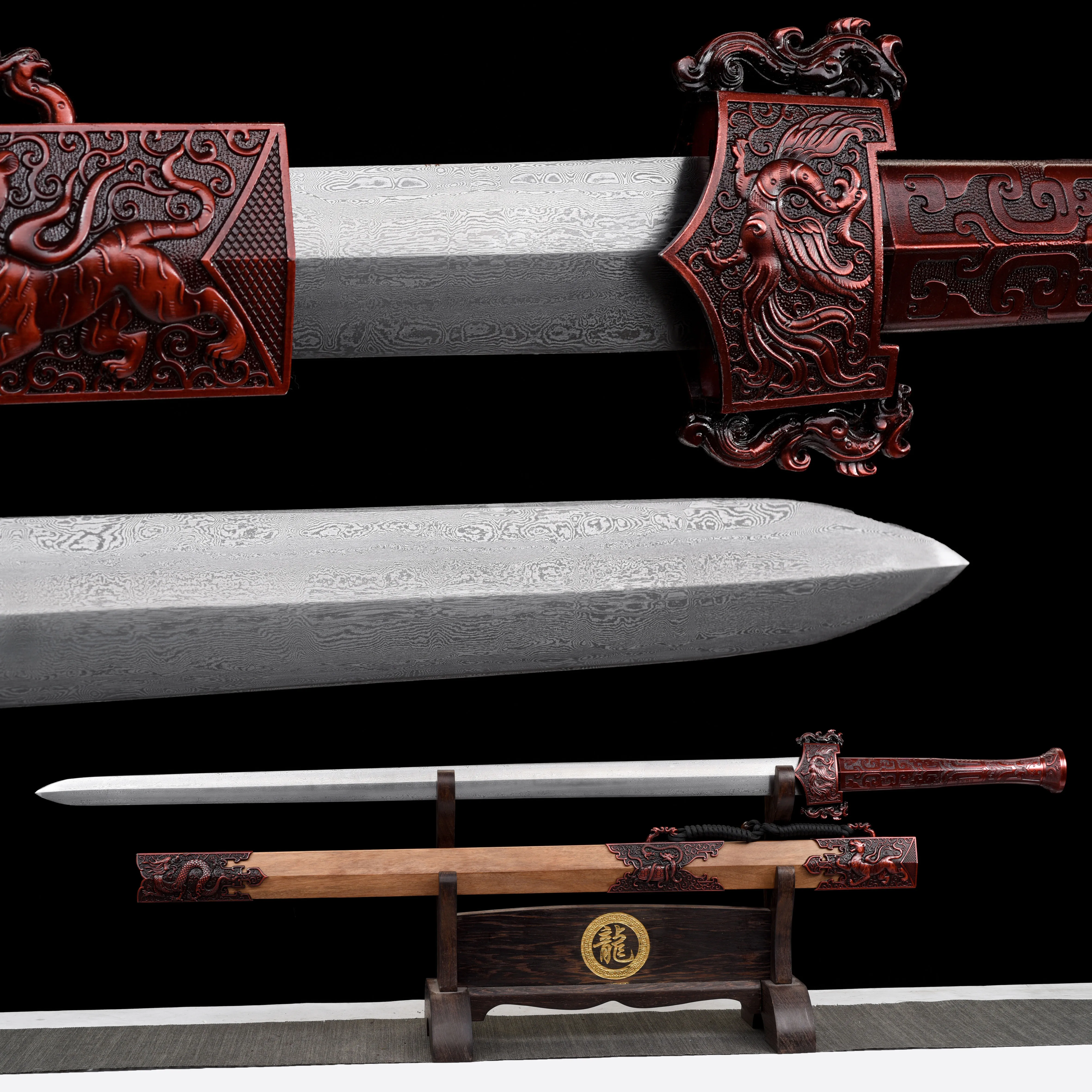 Medieval Chinese feng shui cosplay, Han Dynasty replica samurai sword, Damascus steel katana, sharp weapons, ninja knight battle