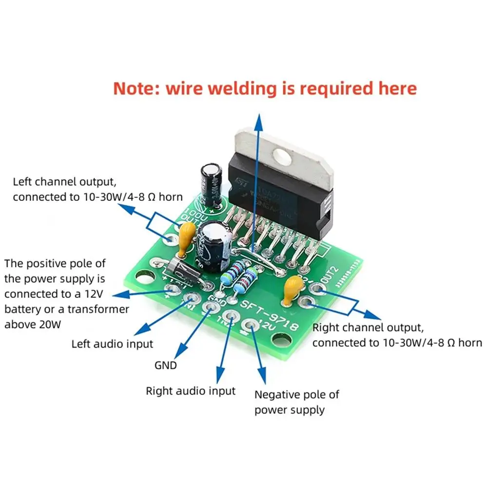 Tda7297 Power Amplifier Board Dc 12v Digital Power Amplifier 2.0 Kit 2-channel Diy Audio Power Amplifier Board Dropshipping