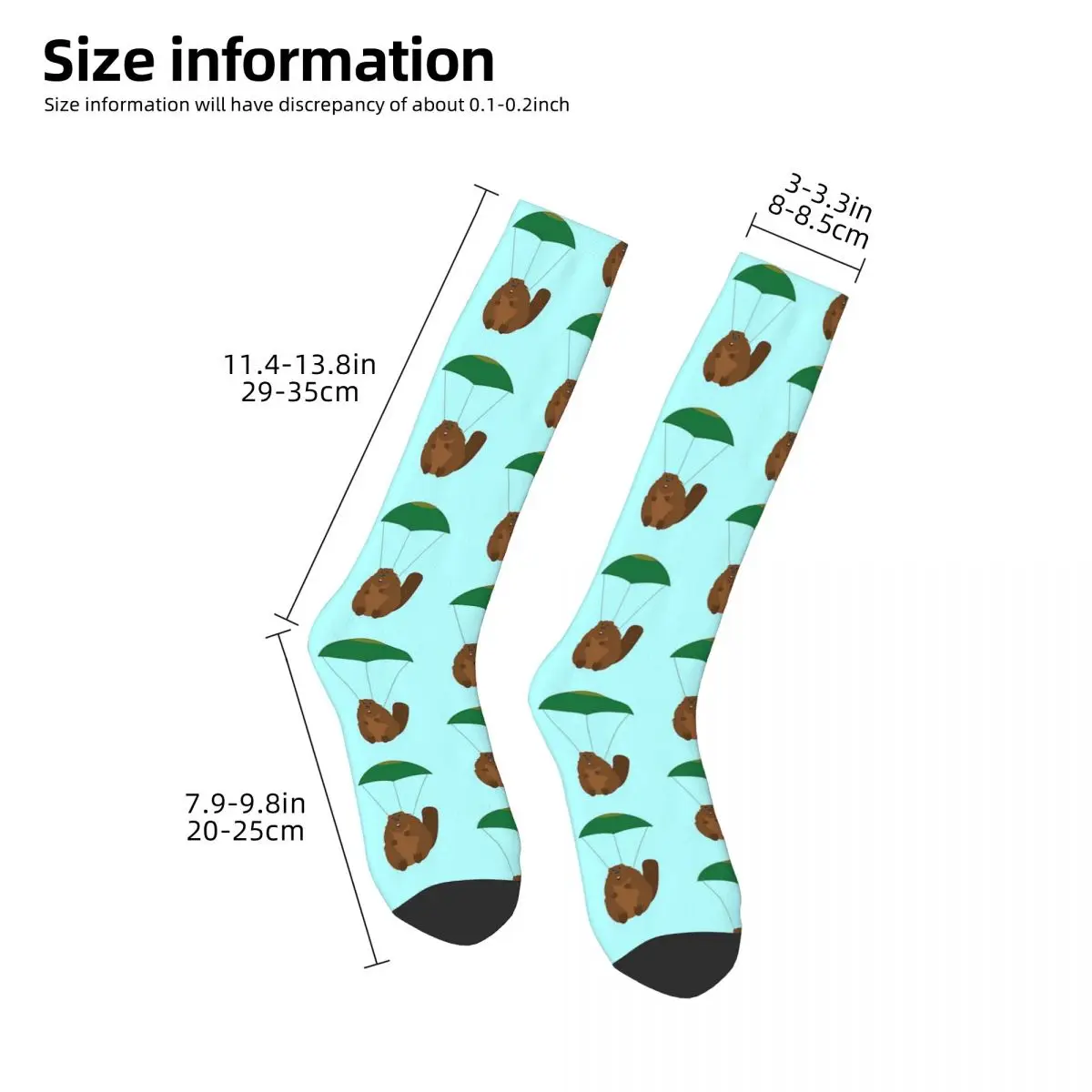 Parachuting Beaver Socks Harajuku Sweat Absorbing Stockings All Season Long Socks Accessories for Man's Woman's Christmas Gifts