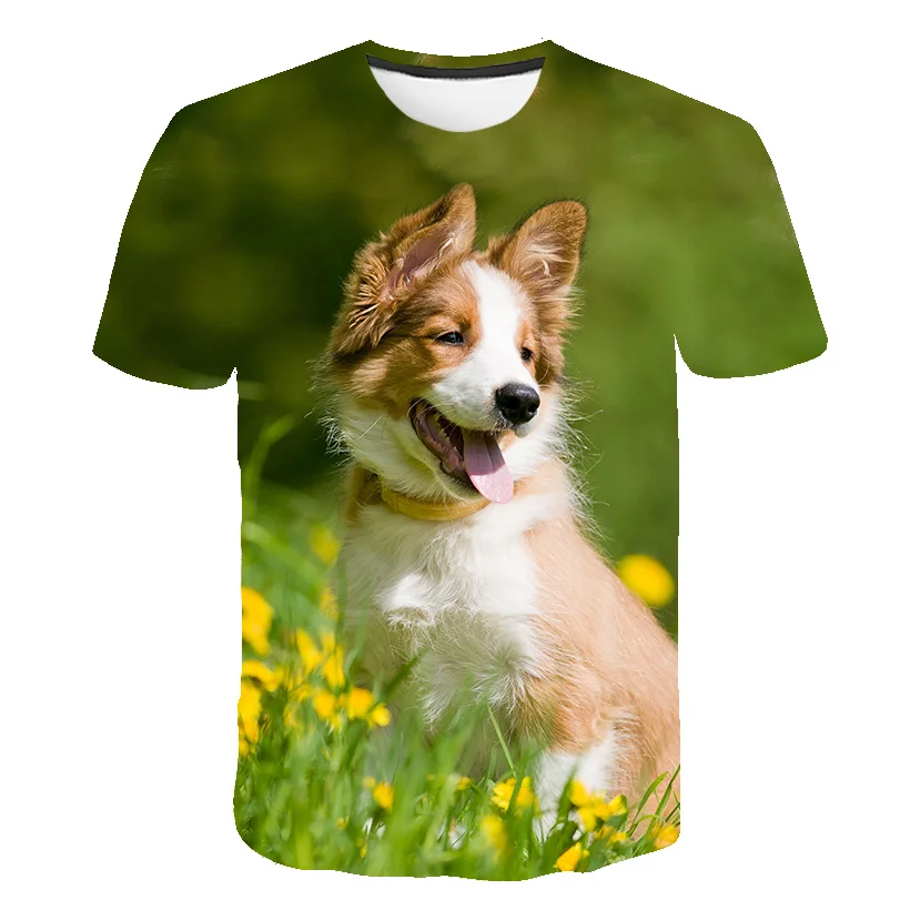 2023 New Dogs T Shirts Summer Cartoon Casual Short Sleeve Tops Tees Clothing Kids Anime Round Collar T-Shirts Children Costumes