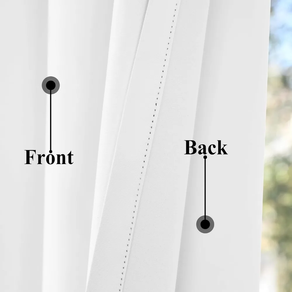 Rideaux occultants extra longs de 20 pieds avec embrasses, polyester isolé thermique pour fenêtres hautes, conception à plis pincés