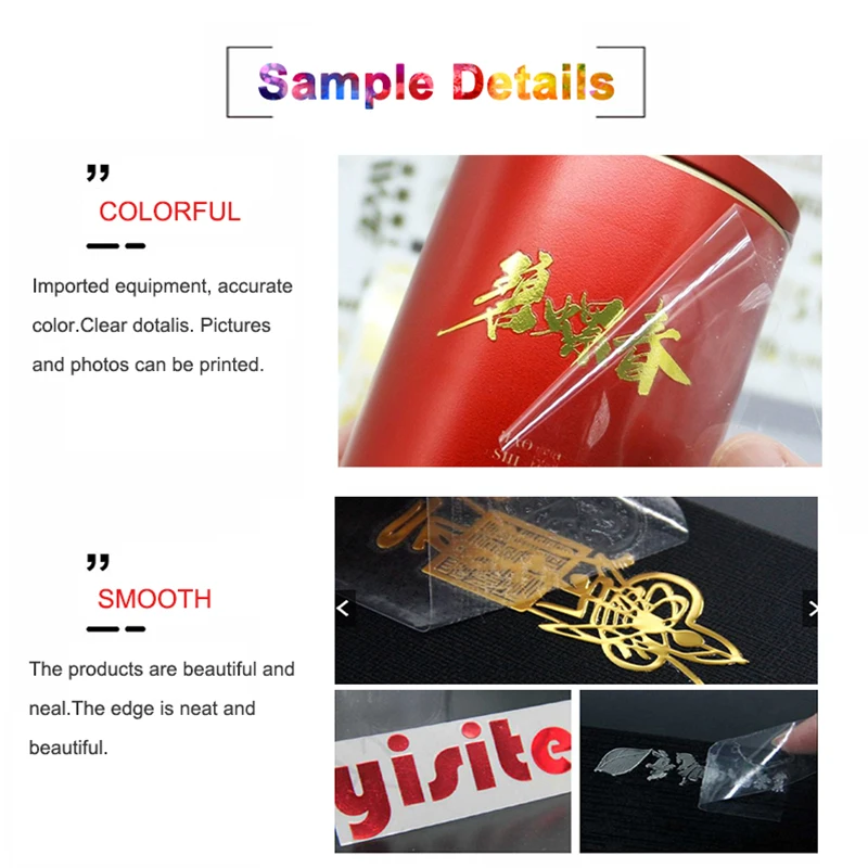 Waterproof oilproof Metallic Gold Sliver transfer Sticker crystal label for packaging boxes electronic products wood