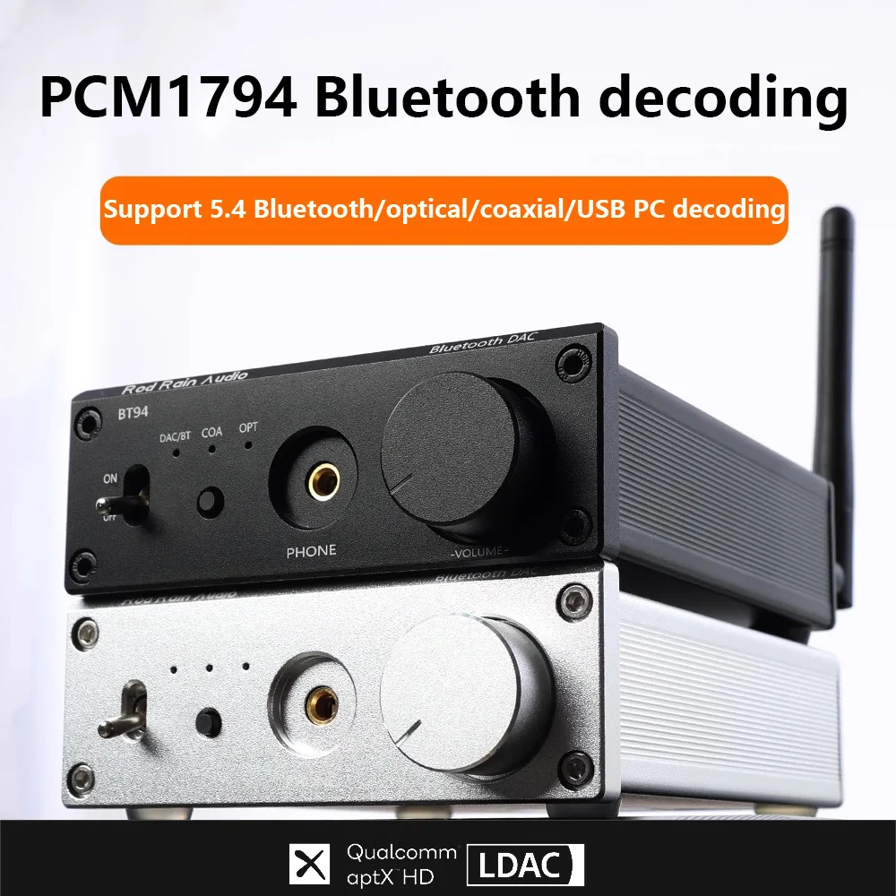 Audiophile Digital Audio Decoder PCM1794 DAC QCC3084 Bluetooth 5.4 HIFI Lossless Audio Receiver Digital Optical Coaxial Input