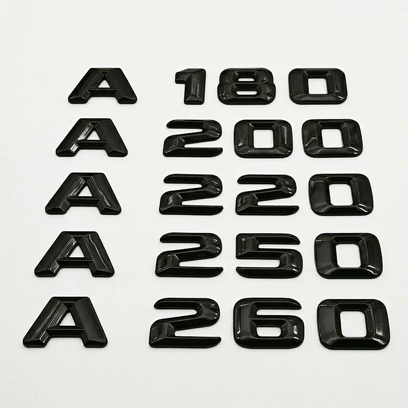 

Glossy Black 3D Car Rear Trunk Emblem Badge Letters Decal For Benz A Class W176 W177 A180 A200 A220 A250 A260 Accessories