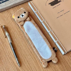 Rilakkuma Tempat Pensil Kawaii Kartun Beruang Pensil Pouch Organizer Anak-anak dengan Tali Tas Pena Alat Tulis Sekolah Hadiah Ins Hot 10 aksesoris rilakkuma penjualan terbaik - №