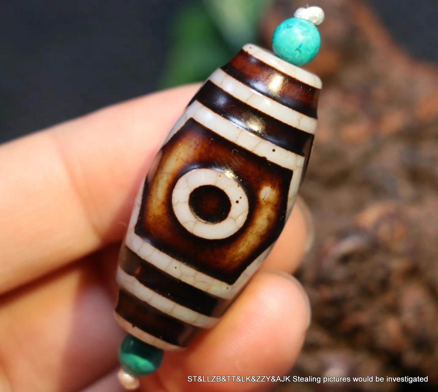 Magic Power Tibetan Old Agate Sculptural 3 Eye Wisdom Large dZi Bead Pendant 4A D2200310A1 LKbrother Sauces Top Grade