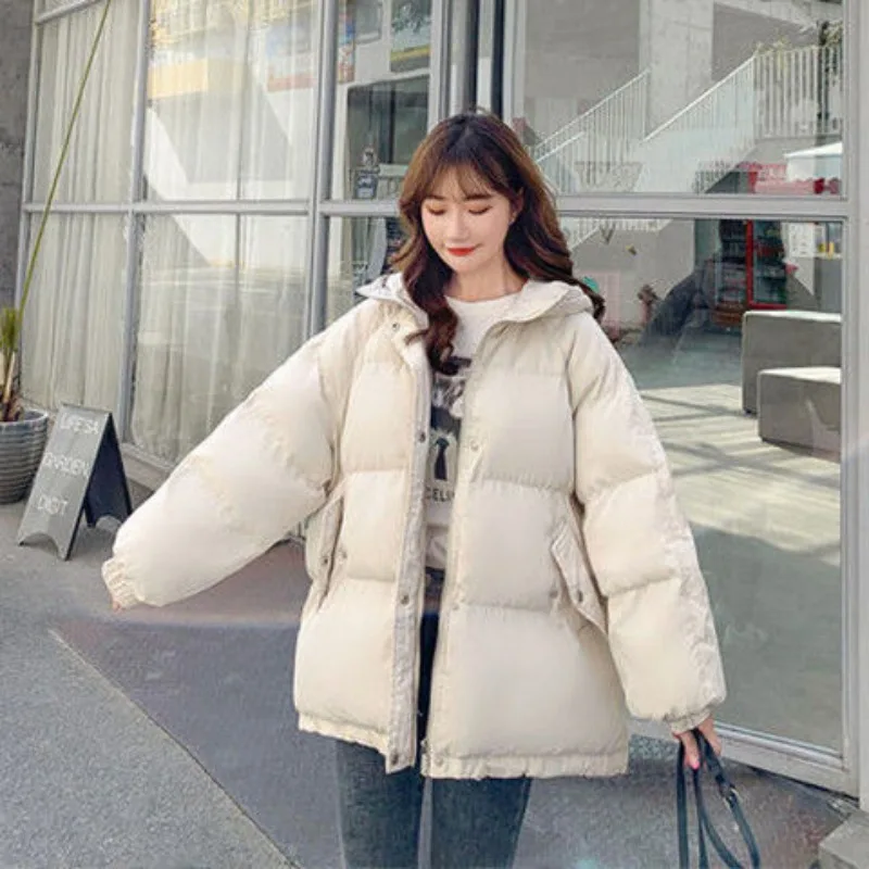 

2023 New Women Down Cotton Coat Winter Jacket Female Thicken Loose Parkas Joker Outwear Hin Thin Shortage of Money Overcoat