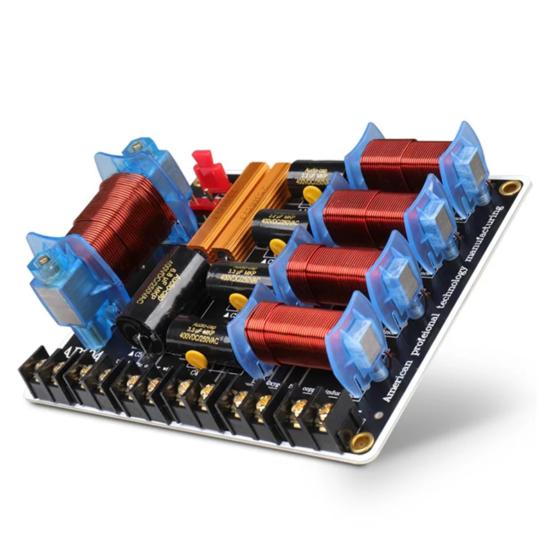 BAAY Профессиональный кроссовер для динамиков, 5-полосный делитель динамиков, 250-600 Вт, 45 Гц-23 кГц, 5-контактный аудио для сцены домашнего кинотеатра