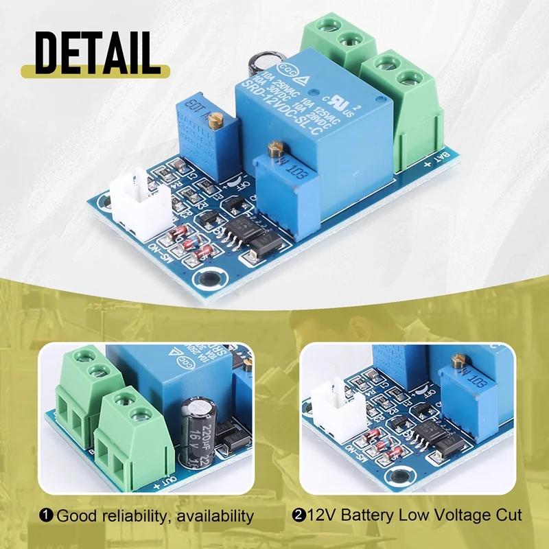 2 Pcs Storage Battery Module 12V Battery Low Voltage Cut Off Automatic Switch On Recovery Protection Module