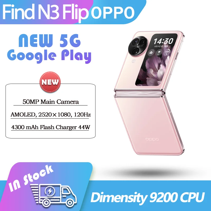 NEW OPPO Find N3 Flip 5G Dimensity 9200  6.8''  AMOLED 120HZ 4300mAh 44W SUPERVOOC  Google play NFC Mobile Phone OTA