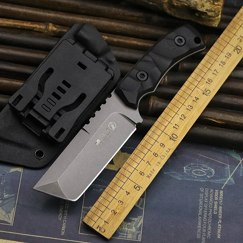 American classic Outdoor D2 Steel T-head multifunctional Tactical Camping all-in-one Straight Knife Jungle hunting knife