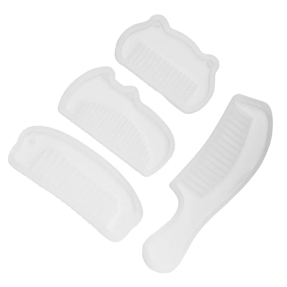 

4PCS Silicone Comb Silicone Mould Translucent Multiple Sizes DIY Silicone Mould Comb Shape Jewelry Making Tools