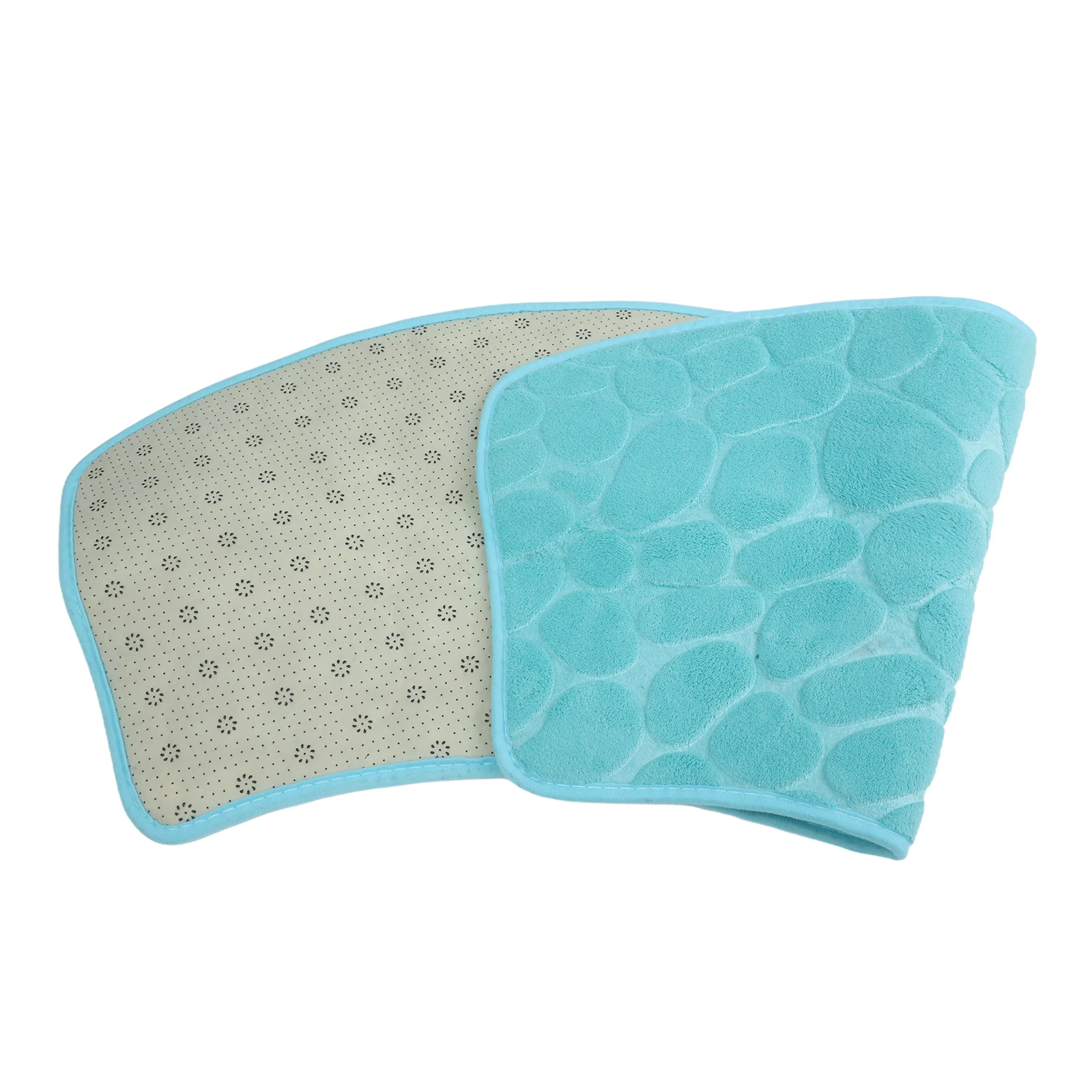 Curved Non Slip Mat for Shower Enclosure Washable Polyester Fabric Soft Texture Gentle on Feet Fast Drying for Daily Use