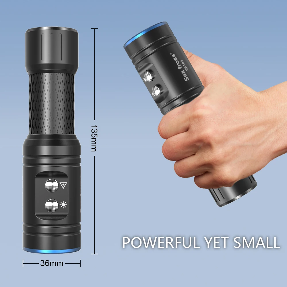 Portable Flashlight 1000LM Flash Light Speedlight 100M Waterproof Underwater Strobe Speedlight Photography Accessories