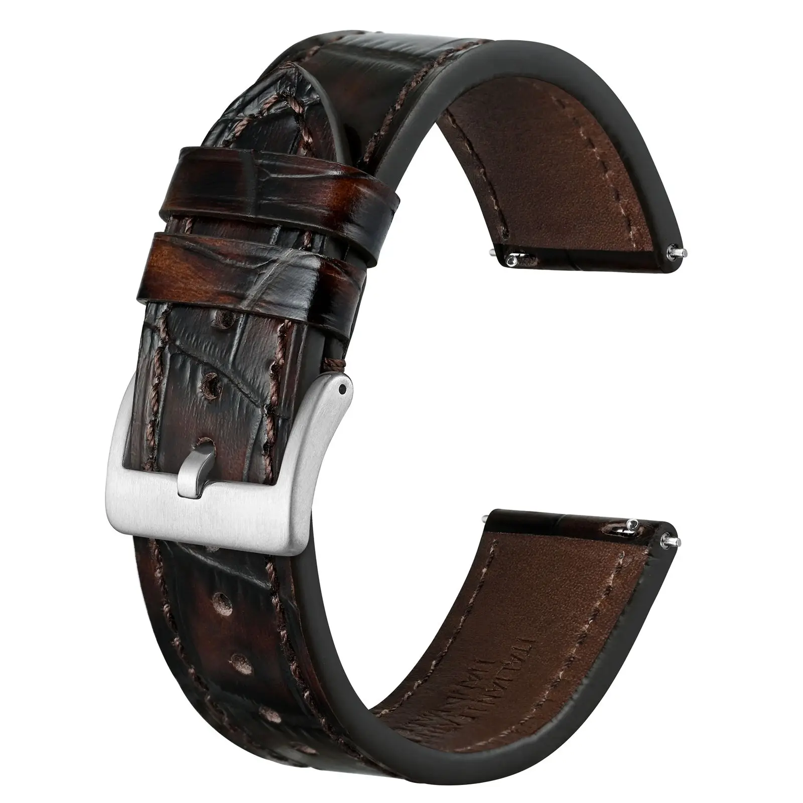 BISONSTARAP Classic Italian Calfskin Leather Watch Strap,Quick Release Watch Band for Men,  18mm 20mm 22mm Size Replacement