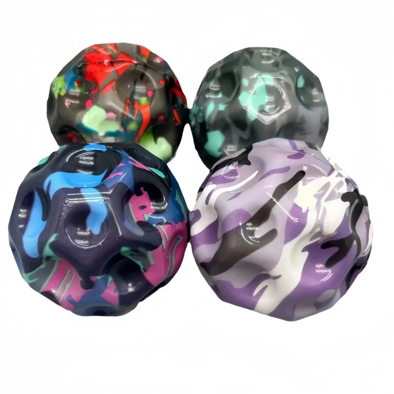 1-2 pçs bola de buraco de alta resiliência bola saltitante macia anti-queda forma de lua bola saltitante porosa esporte ao ar livre ergonômico espremer brinquedos