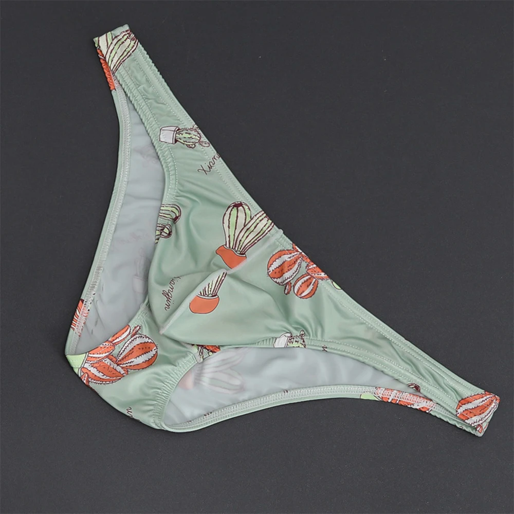 

Underpant Pants Panty Mens Briefs Elastic Low Waist Print Silk Boxer Briefs Men's Soft Comfy Breathable Underpants