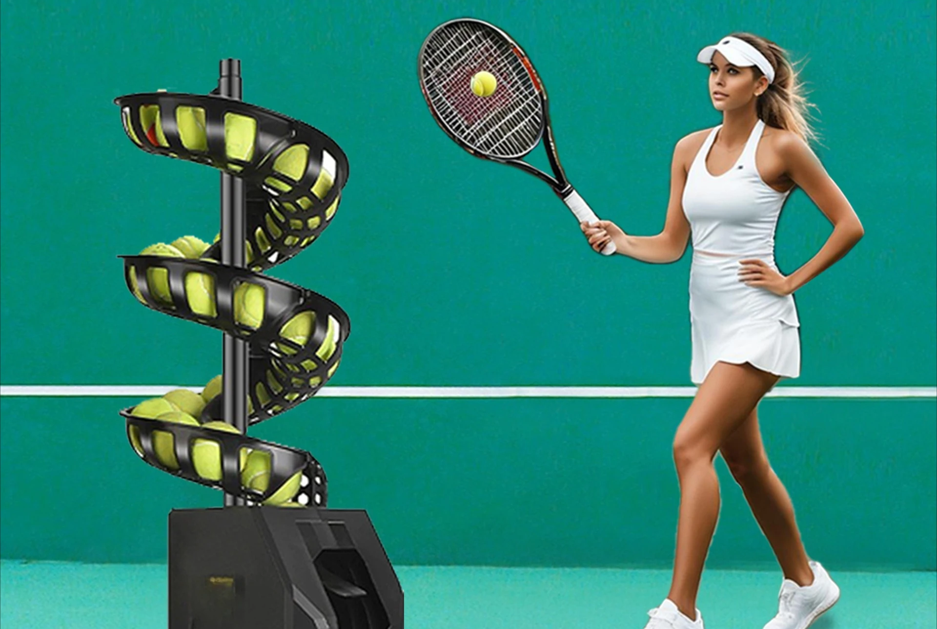 Pickball tennis throwing ball can shake the head serve trainer practitioner