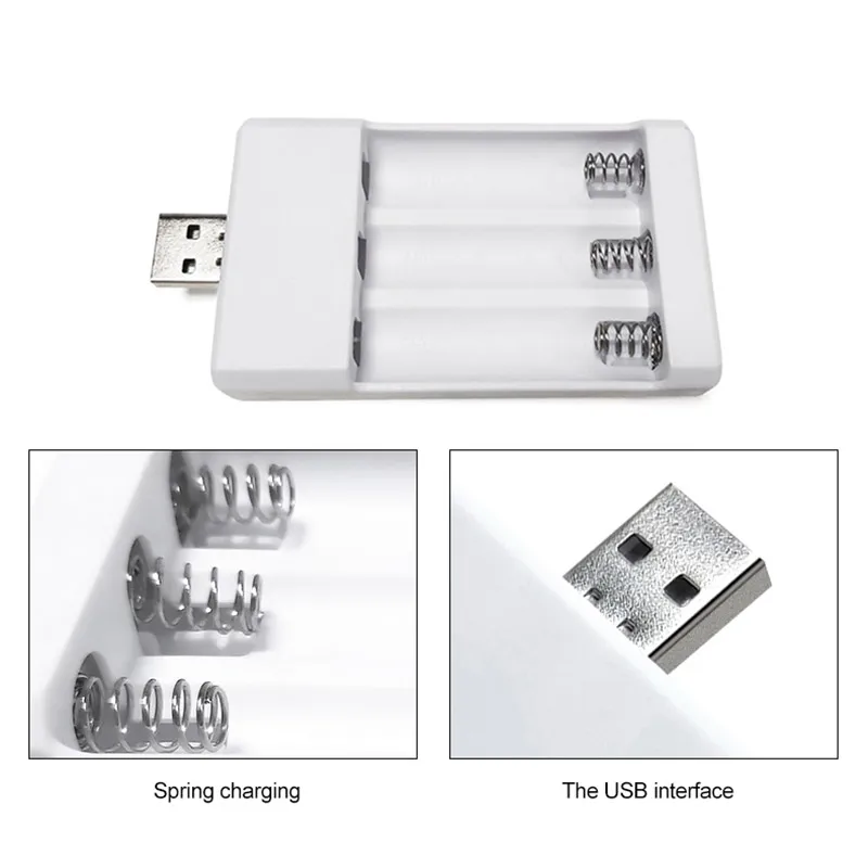 2/3 Slot Adapter Universal USB Output Battery Charger For AA / AAA Battery Rechargeable Quick Charge Battery Charging Tools