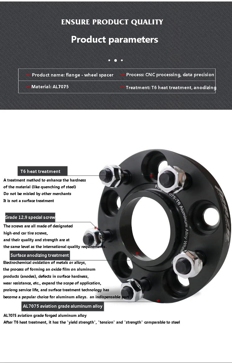 Espaciadores de rueda piezas, adaptador de aleación de aluminio para Changan UNI-K,CS55,CS75,CS95,Eado plus, 5x114,3, Hubcentric 60,1mm, M12x1.5 7075