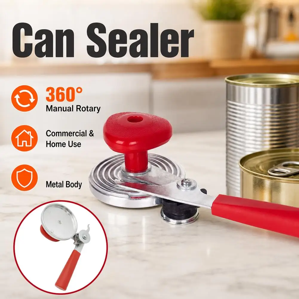 Manual Can Sealer Rotary Seaming Machine Crimping Device Heavy Duty Metal Tin Jar Capper Commercial Home Kitchen Canning Tools