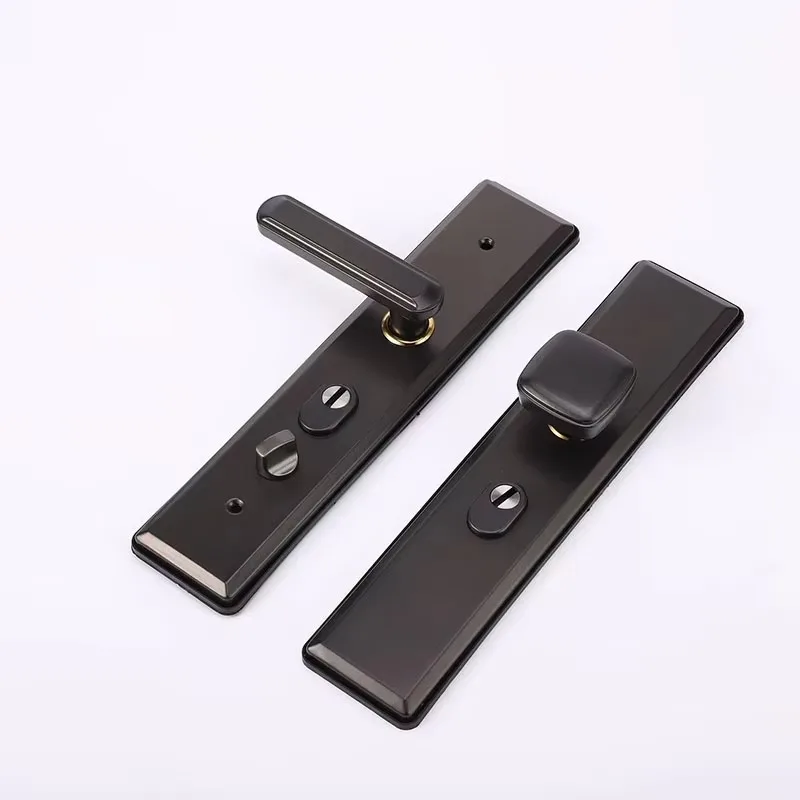 Stainless Steel Anti-theft Gate Lock Handle Plate, Multi-function Double Spring Explosion-proof Entry Door Security Hardware