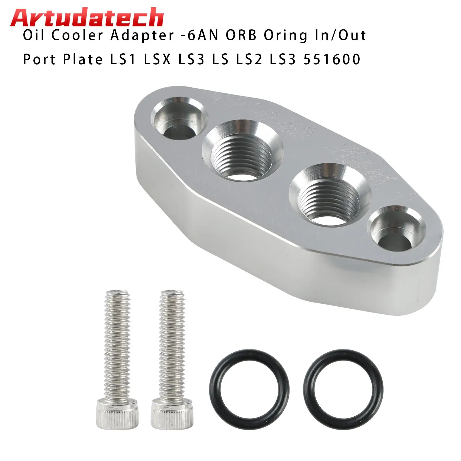 Adapter chłodnicy oleju Artudatech 6AN ORB Oring Port Wejściowy/Wyjściowy Płytka Portowa LS1 LSX LS3 LS LS2 LS3 551600 Akcesoria Samochodowe