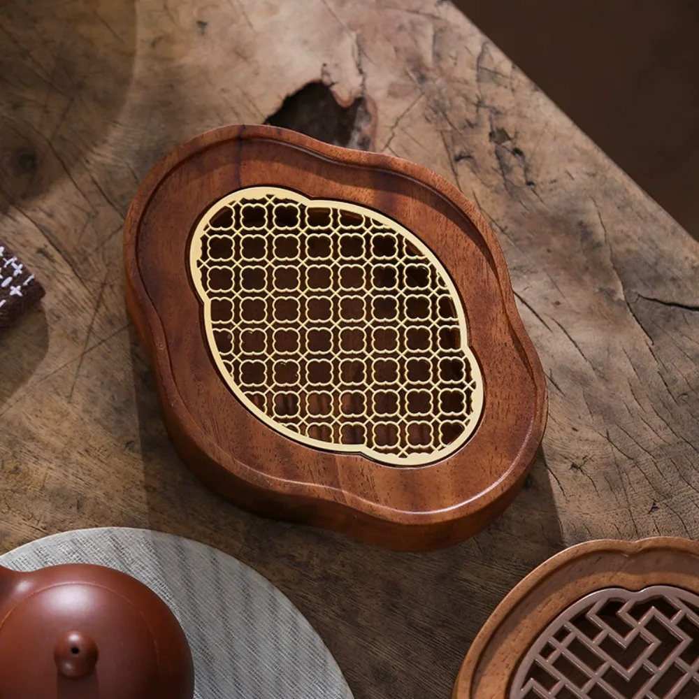 

Mini Solid Wood Tea Tray Chinese Style Retro Water Storage Pot Holder Portable Outdoor Travel Small Dry Bubble Tea Table Durable