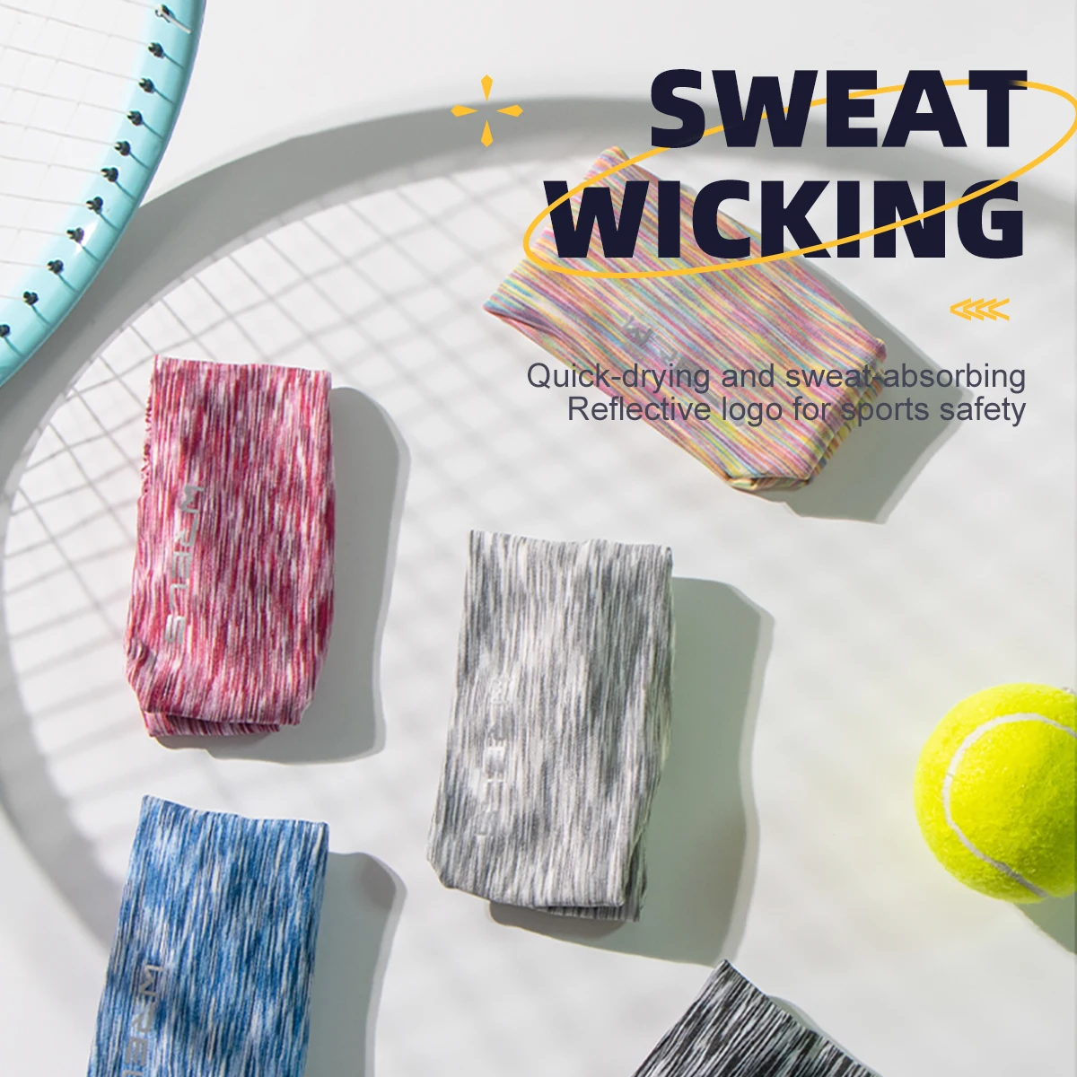 Elastic Sport Headband Moisture Wicking Non Slip Sweatband Breathable Cycling Hairband Quick Dry Silicone Athletic Hairband