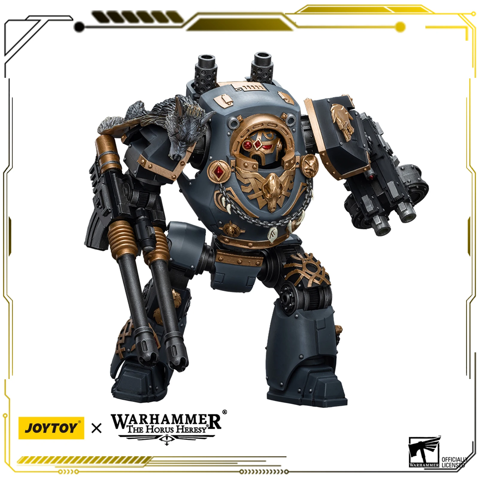 

JOYTOY Warhammer 40K 1/18 Action Figure 24cm Space Wolves Contemptor Dreadnought with Gravis Bolt Cannon Collectible Toys Gift
