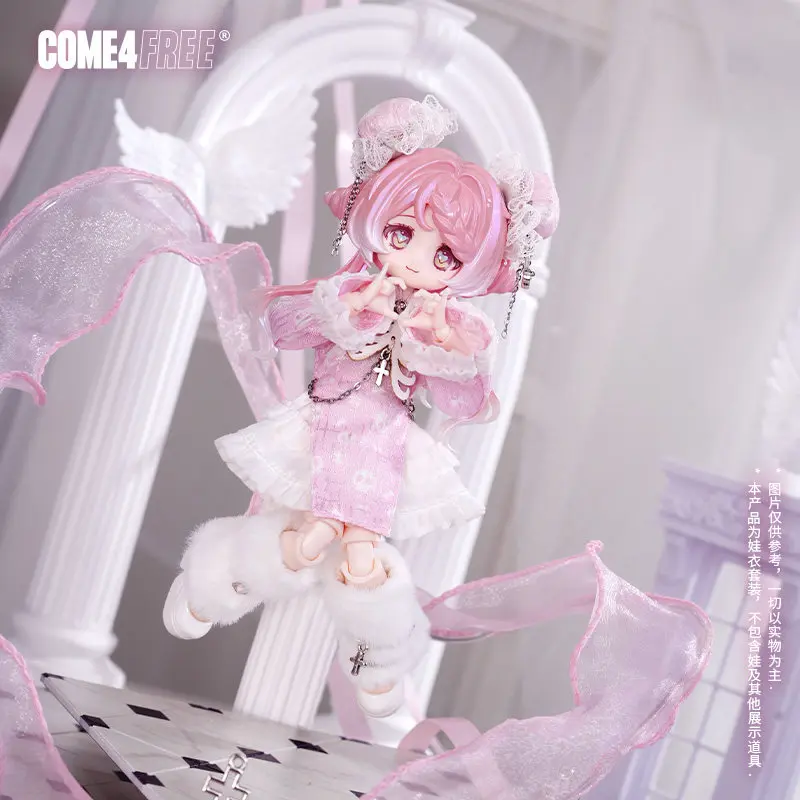 Roupa de Boneca BJD OB11 Estilo Chinês COME4FREE - Cheongsam Rosa com 40% de Inibição de Doçura para Bonecas BJD OB11 1/12 - Acessórios