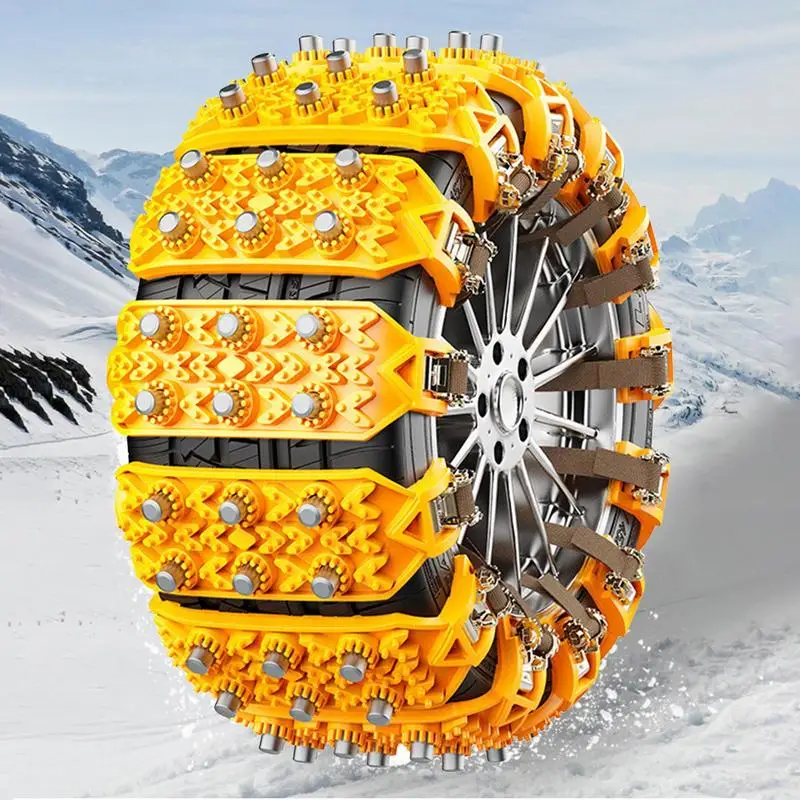 

8Pcs Anti Skid Snow Chains Car Winter Tire Wheels Chains Winter Outdoor Snow Tire Emergency Double Grooves Anti-Skid Chains