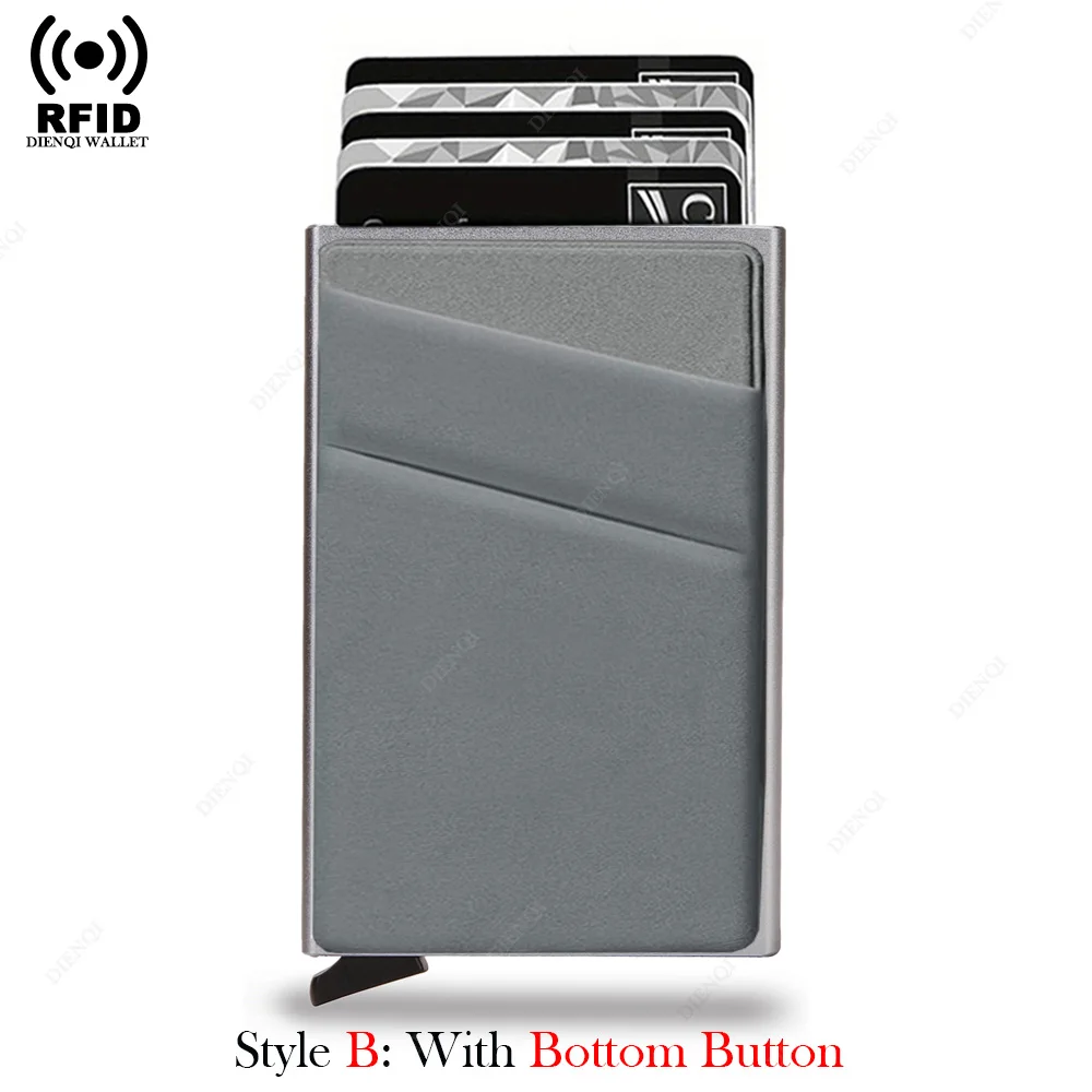 Anti-diefstal kaartenbeschermers Kaarthouder Minimalistische slimme portemonnee RFID-bescherming Aluminium metalen doos Kaarthouder Case Porte Carte