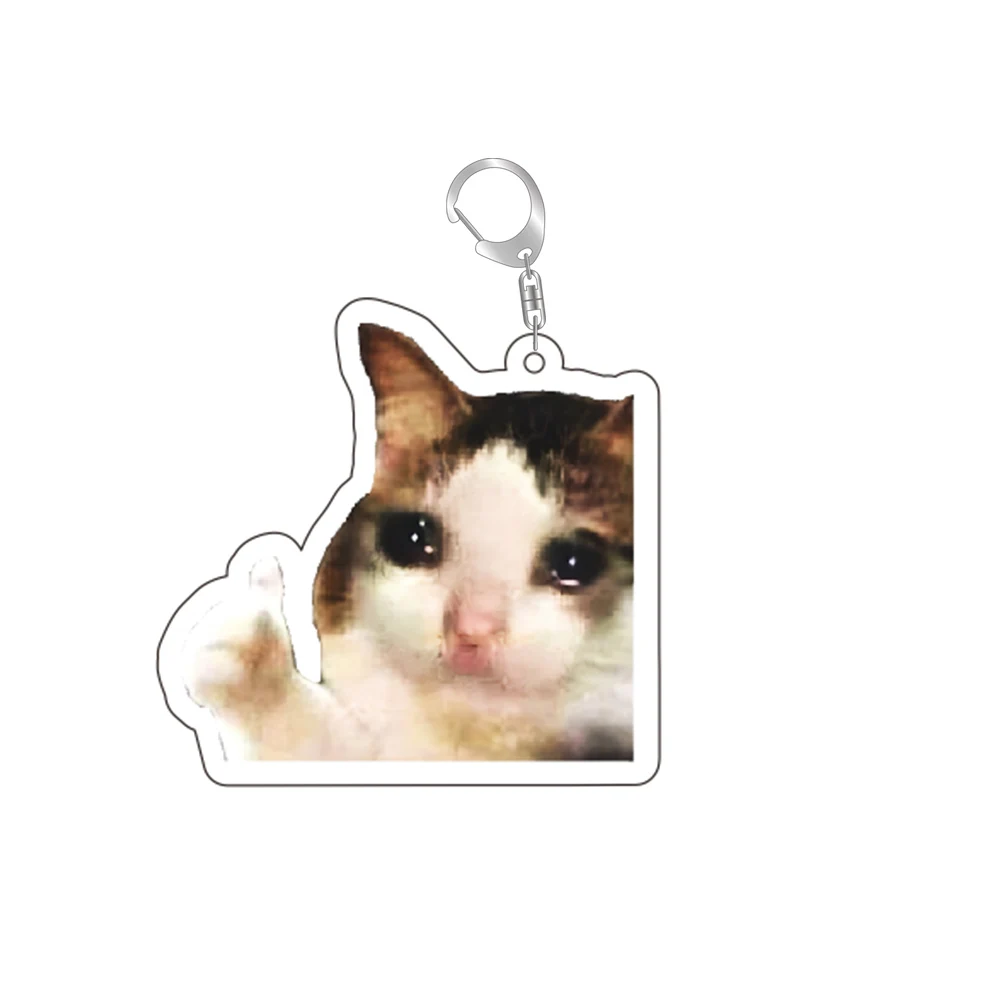 Super Cute Bread Popping Cat Meow Meme Key Chain Keychains Ring for Accessories Bag Pendant Keyring Jewelry Fans Love Gifts