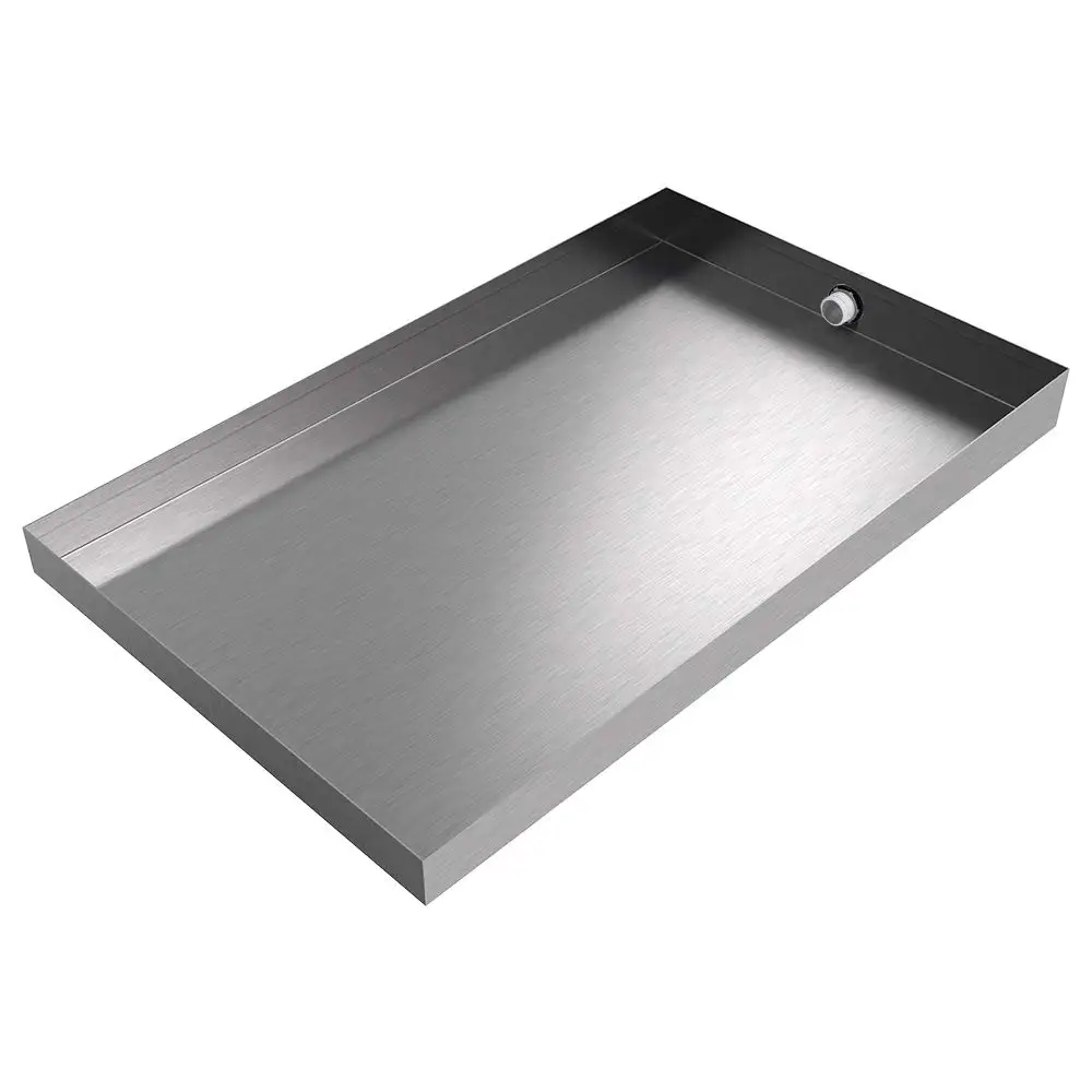 

Ice Maker Drain Pan - 24" x 15" x 2" - Stainless Steel | Water Dama Prevention | No Leak | Made in The USA | Welded Wa