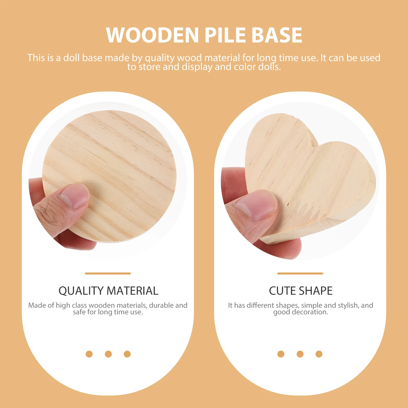 

5 Pcs Wood Piece Base Holder Displaying Stand Clay Model Wooden Rack Cartoon