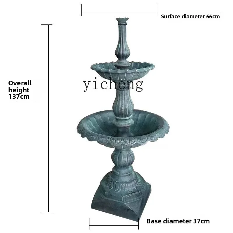 L7-14 European-style running water cast iron double-layer fountain outdoor courtyard garden fountain landscaping decoration