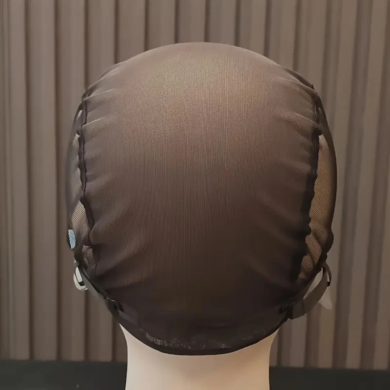 1 touca de peruca marrom sem renda ajustável com padrão floral complexo - base de peruca de nylon unissex, ajuste seguro, confortável e respirável de