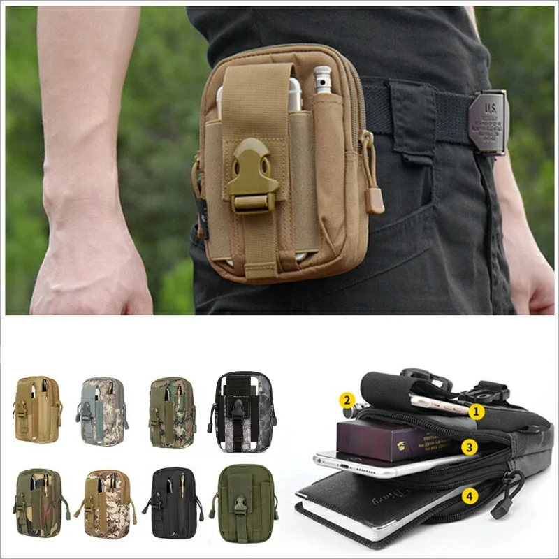 

Molle Tactical Waist Pouch Fanny Pack Bag Men Outdoor Sport Running Belt Mobile Phone Holder Case Hunting EDC Tool Bags